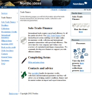 Screenshot of Nordea Trade Finance