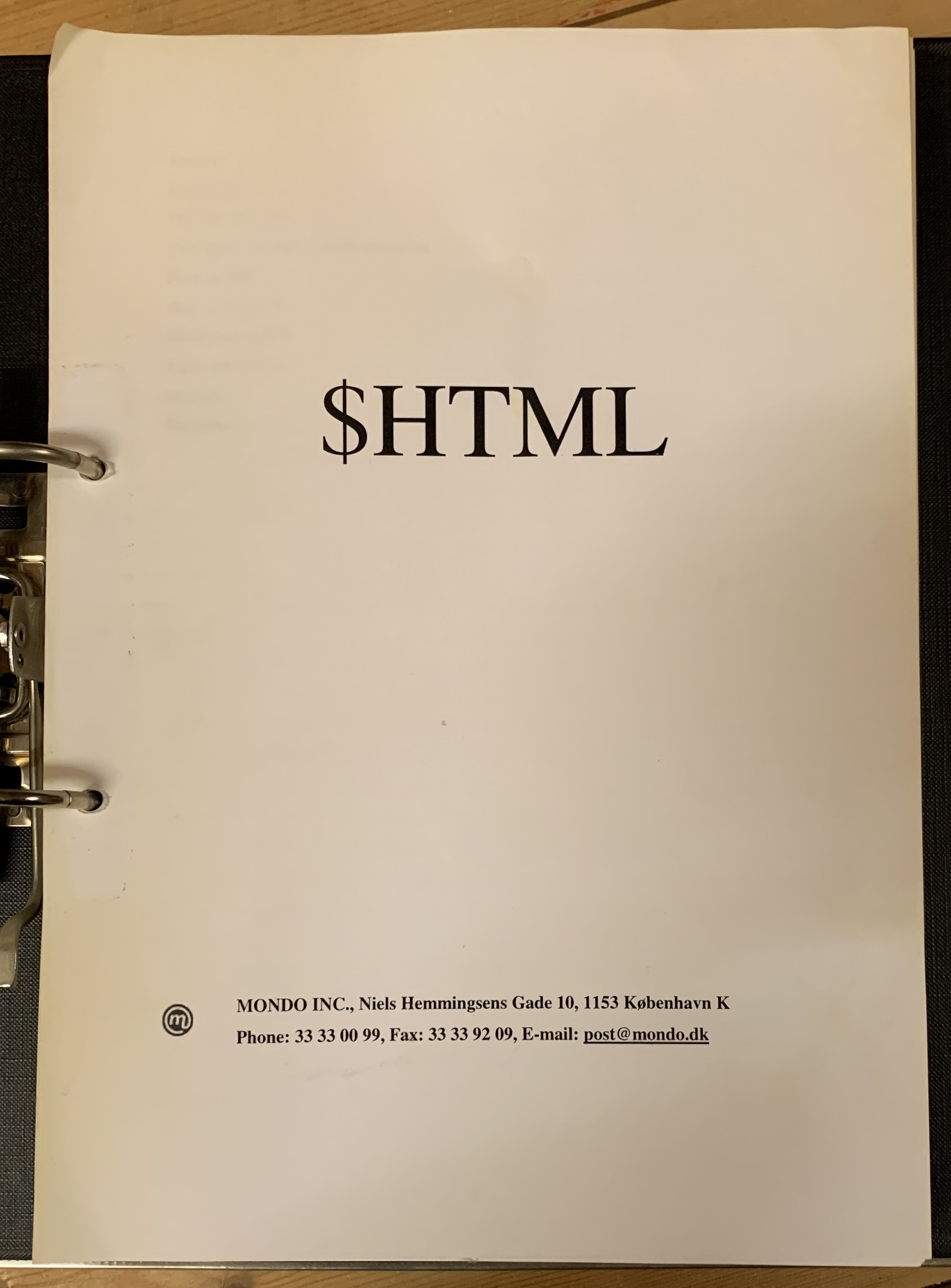 Dollar HTML Language Specification Cover